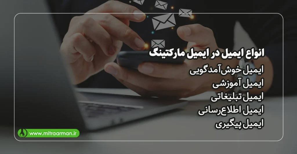 انواع ایمیل در ایمیل مارکتینگ